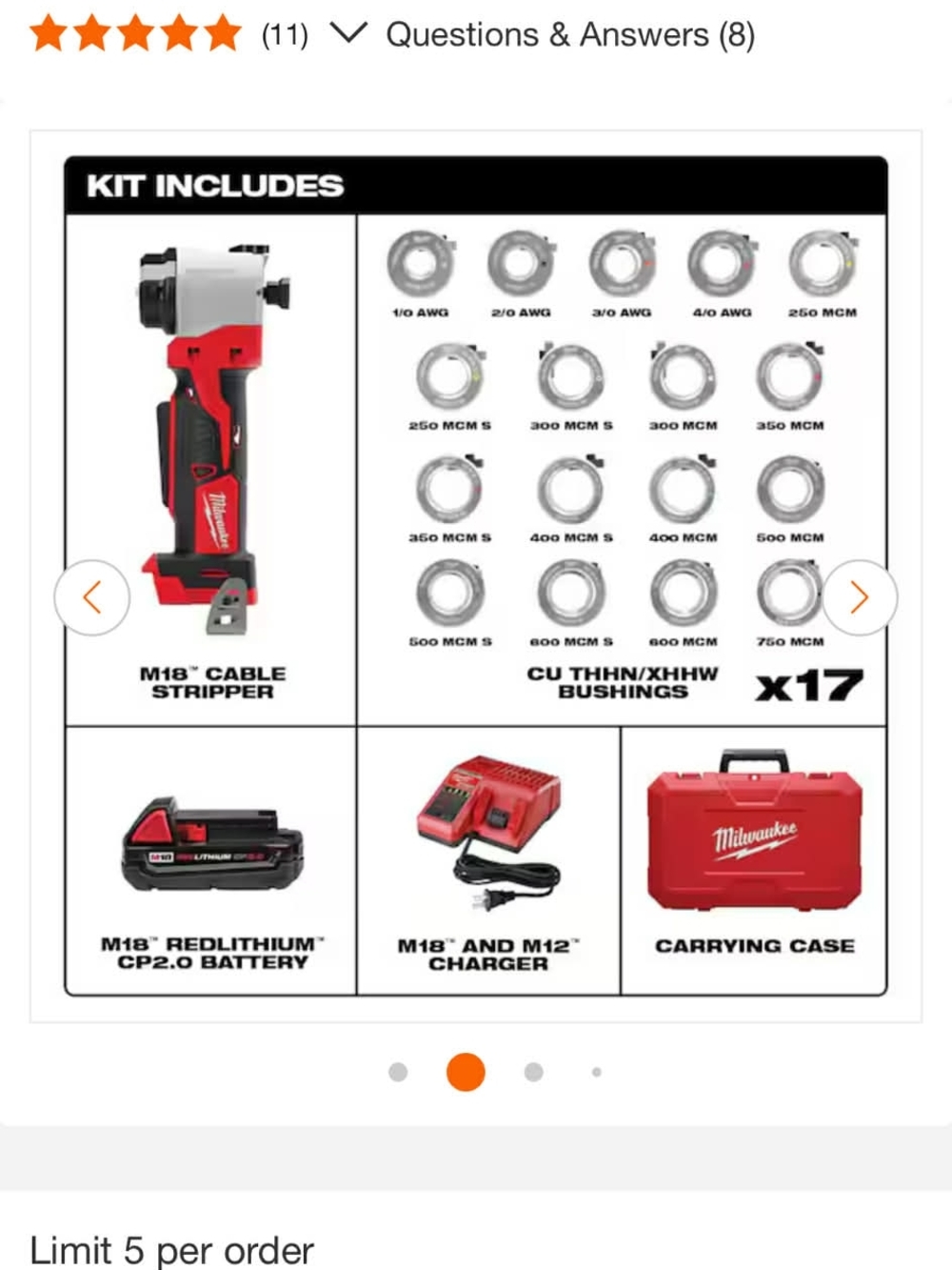 Milwaukee M18 Red/White Cable Stripper Kit with Battery, Charger & Case